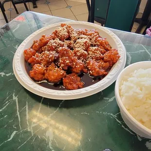 a plate of food on a table