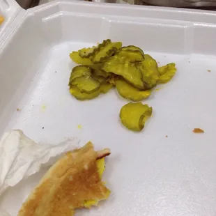 No pickle shortage on the burger. 15 slices we counted.