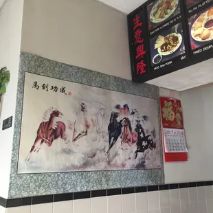 a painting of a horse race