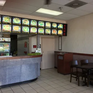 the inside of a restaurant