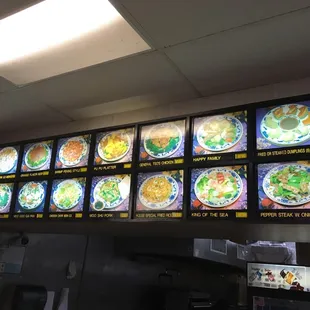 the menus of a chinese restaurant