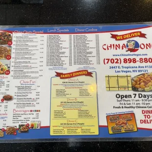menu