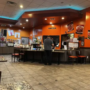 the interior of a fast food restaurant