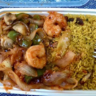 Hot &amp; Spicy Shrimp with fried rice