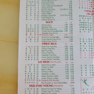 menu