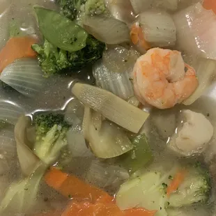 Veggies w/ Shrimp- I ate most the shrimp. Fresh &amp; delicious