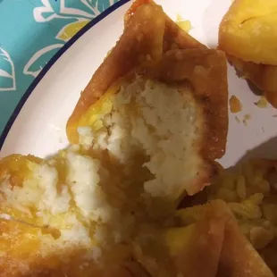 Overfried, no filling. No variety of cabbage or veggies on egg roll.