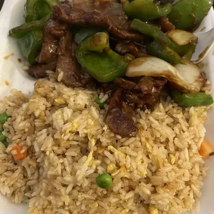 Beef Pepper Steak with fried rice