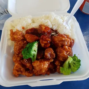 Got myself some general tso chicken it was hot off the stove. The reviews may be low but I decided to give it a chance. No regrets