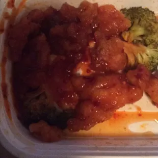 Food smells of cat urine and is covered up with spices. Dry meat, kung pow was sweet, what!?! You will get sick!