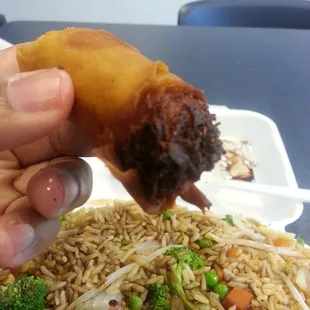 Look at the veggie spring rolls...they made sure they were extra crispy!