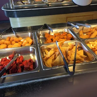 chicken wings and fried chicken, interior