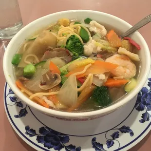 House special noodle soup, can&apos;t say it is very Chinese, but noodles are good and there are a lot of veggies in it!
