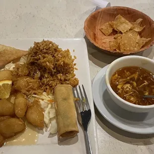 Orange chicken lunch combo