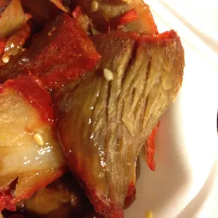 Gross, old, dry pork.