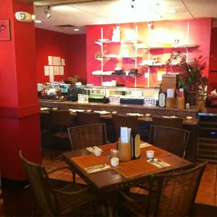 interior, sushi and sashimi