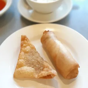 a plate of chinese food