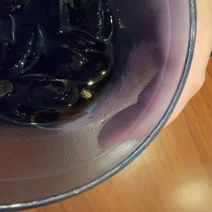 Bug in drink.
