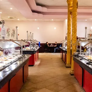 the buffet area of a chinese restaurant