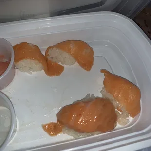 Salmon nigiri? I guess?