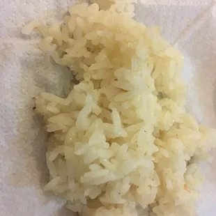 Spoiled nasty smelly white rice.