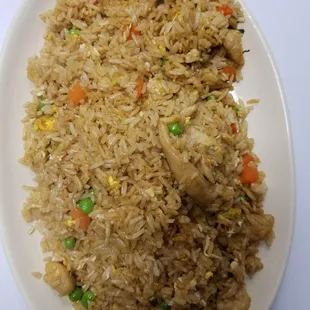 a plate of rice and vegetables