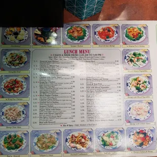 a menu for a chinese restaurant