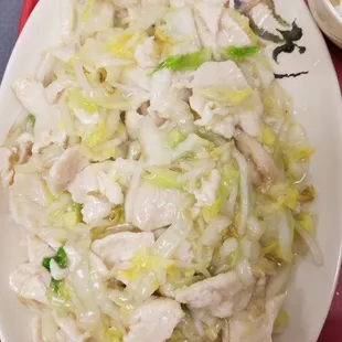 a plate of food on a tray