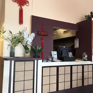 the front desk of a chinese restaurant