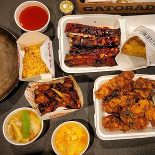 a variety of food items