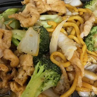 Teriyaki chicken combination platter with vegetable Lo Mein