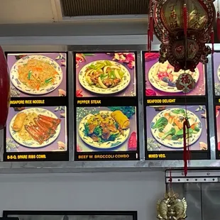 the menus of a chinese restaurant