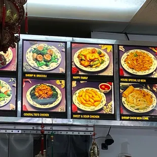 the menus of a chinese restaurant