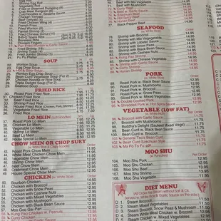 menu