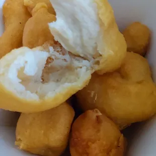 Tiny piece of chicken, all tasteless coating