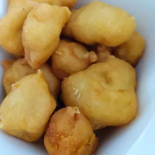 Tasteless little dumplings, not honey chicken