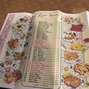 Lunch menu