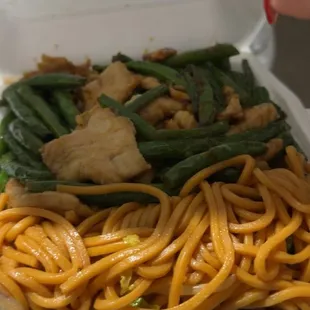 String Bean Chicken and noodles