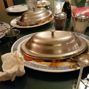 They serve it to you with these on top to keep warm.