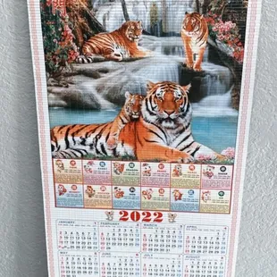 2022 calendar they give out with their info on the bottom