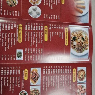 Front of menu