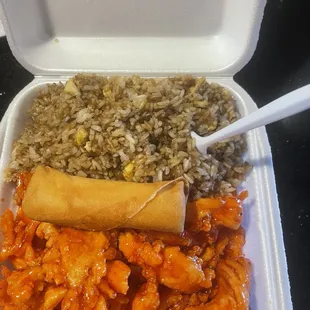 Sesame chicken w/fried rice