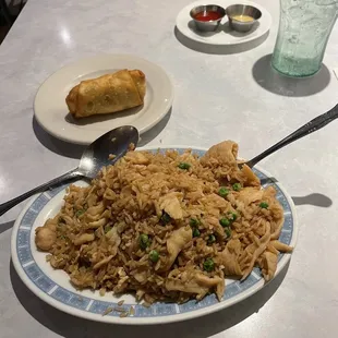 Chicken Fried Rice and Egg Roll