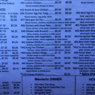 menu