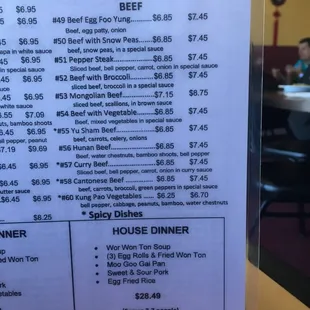 menu