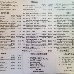 menu