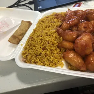Generals chicken with fried rice