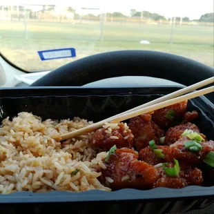 General Chicken and fried rice.