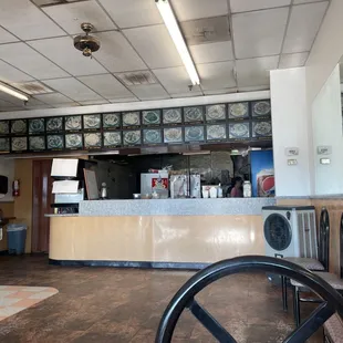 the inside of a restaurant