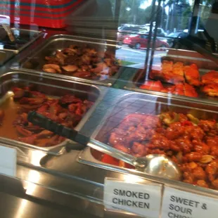 chicken wings and fried chicken, interior